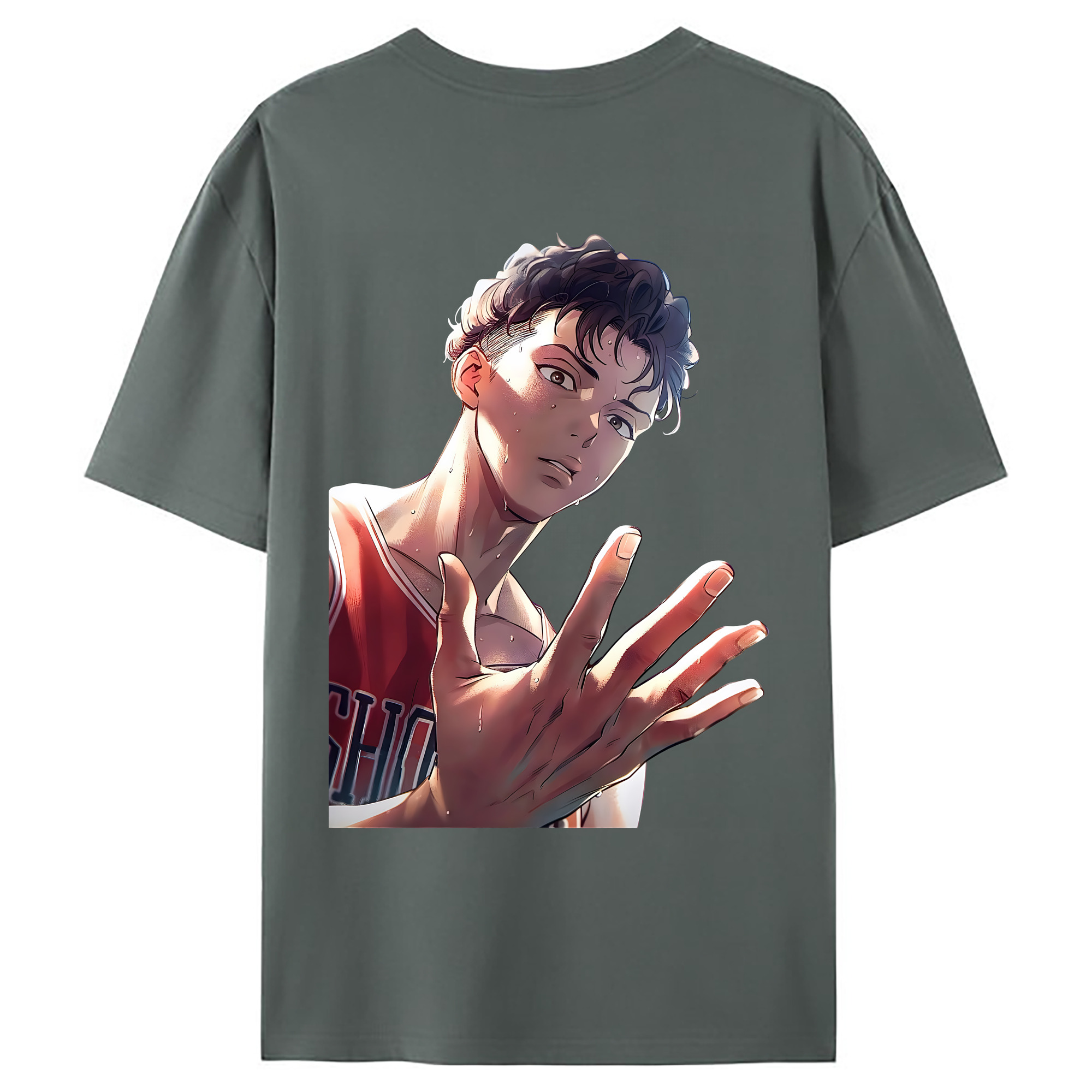 （画像用） SLAM DUNK／スラムダンク 綿100％ メンズ半袖Tシャツ（バックプリント） 通気性